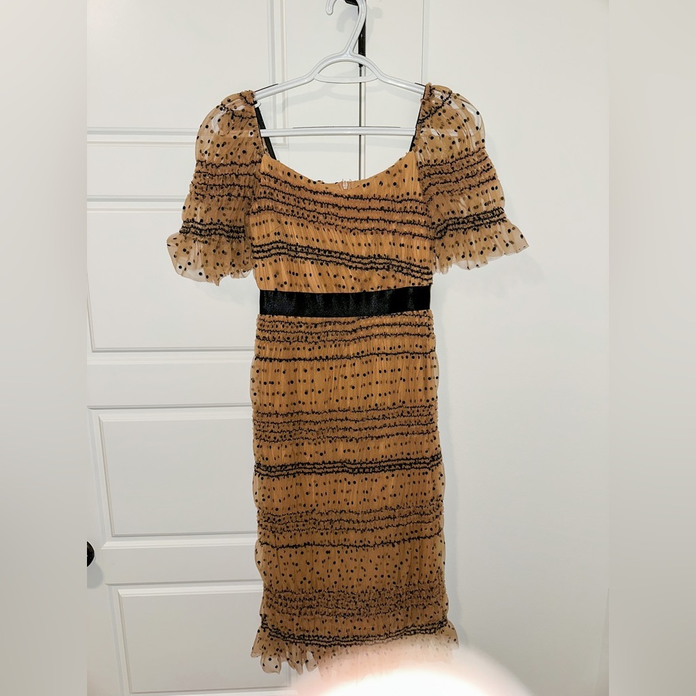 Dee Dee Midi Dress- Brown & Black